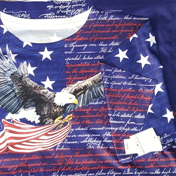 Independence Day Flag Eagle Graphic Tee Shirt L XL - Picture 3 of 8